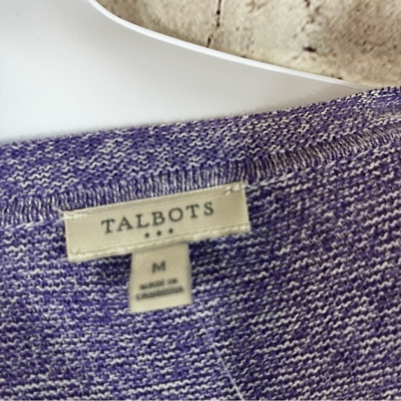 Talbots Purple Pullover Cotton 3/4 Sleeve Knit Sweater - Picture 7 of 9